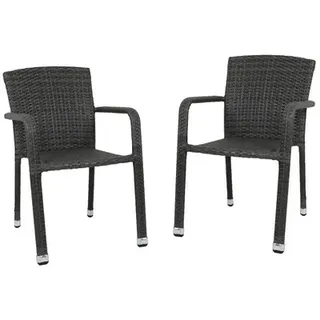 Garden Pleasure Getafe Stapelstuhl  57 x 60 x 82 cm dunkelgrau 2 St.