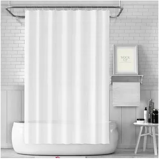 LUKDUNG Duschvorhang 180 x 180 cm weiß