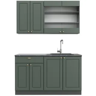 Vicco Küchenzeile Fame-Line 140 cm Grün-Gold
