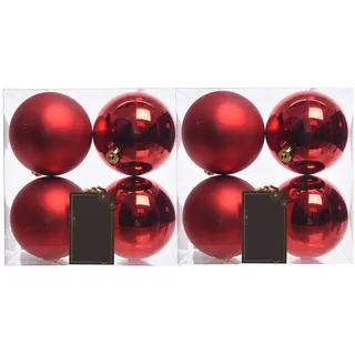 Annastore Weihnachtsbaumkugel Weihnachtskugeln aus Kunststoff zum Hängen - Wetterfest Outdoor (8 St), Christbaumkugeln für draußen, Weihnachtkugeln Ø 10 cm