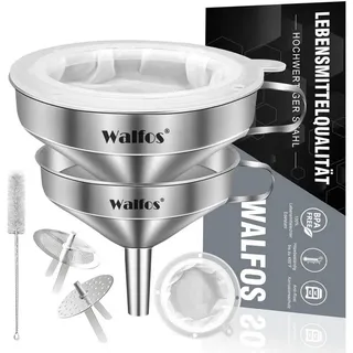 luxuskollektion Edelstahl Trichter Set mit 200 Mesh Filter und abnehmbarem Sieb 2er