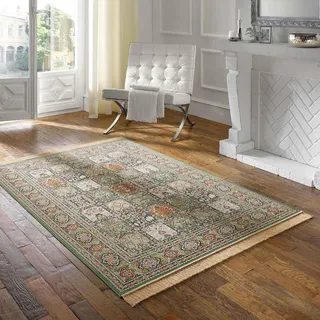 Taracarpet Teppich Palazzo Royal Vintage Felder Moud grün 095x140 cm Kurzflor Orientteppich für Wohnzimmer Esszimmer und Schlafzimmer