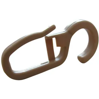 rewagi Gardinenhaken, Faltengleiter, Faltenlegehaken, Gardinenzubehör - Öse 10 mm Farbe: Natur (200 Stück)