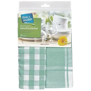 flink & sauber Geschirrtuch, (2-tlg), 50 / 70 cm, besonders saugfähig grün