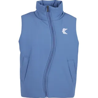 Steppweste KARL KANI "Karl Kani Damen KW233-027-2 KK Og Wavy Puffer Vest", Damen, Gr. L, dusty blau, 100% Polyamid, Westen Steppweste