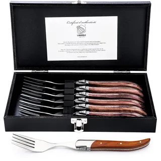 Laguiole Style de Vie Gabeln Luxury Line, 6-teilig, Rosenholz
