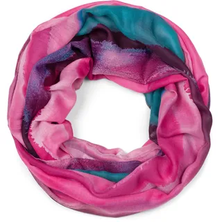 Stylebreaker Loop Schlauchschal Aquarell Farbverlauf in Himbeer-Petrol | Gr.: onesize