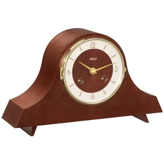 Hermle -Tischuhr Retro Design Nussbaum Mechanisch Halbstundenschlag auf Gongstäbe 32cm- 21154-030130