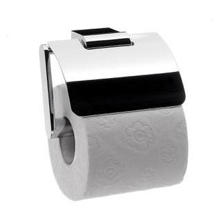 Emco Toilettenpapierspender System 2, Metall, für 1 Kleinrolle, mit Abdeckung, chrom
