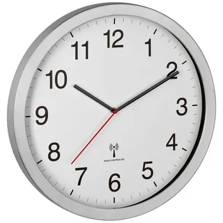 TFA Funk-Wanduhr 40,00 cm 60.3545.02 silber/weiß
