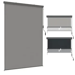 Aufun Senkrechtmarkise Alu, 1,8 x 2,5 m Balkonmarkise Außenrollo mit Handkurbelmechanismus für Terrasse Balkon, UV-beständig Sonnenschutz Windschutz und Sichtschutz (Grau, 180 x 250 cm)