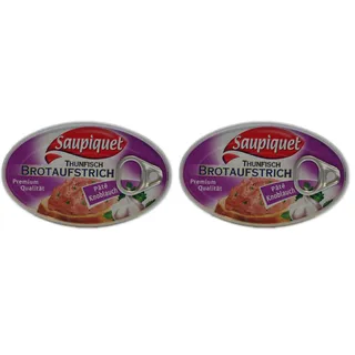 Saupiquet Rio Mare Thunfisch Brotaufstrich Thunfisch & Knoblauch, Cremiger Aufstrich für Brote, Wiederverschließbare Dose, Voller Thunfisch Genuss, 115g (Packung mit 2)