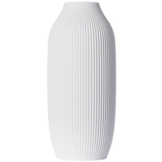 3D Vase Dekovase Stella XL 38cm Nachhaltige Deko Vase Pampasgras Trockenblumen, Bodenvase weiß