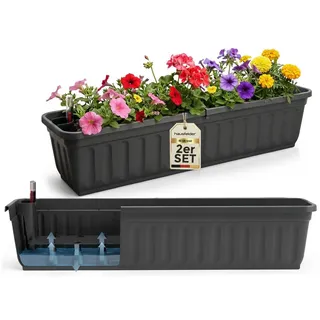 Hausfelder Blumenkasten 80 x 22 x 18 cm Anthrazit-Schwarz