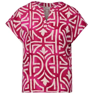 STREET ONE Kurzarmbluse - Print Bluse - bedrucktes Kurzarm Shirt rosa 36Schneider Fashion Store