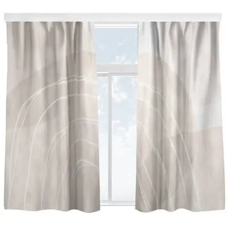 Bilderdepot24 Vorhang Gardine Muster Große Kreisformen Regenbogen Beige Türvorhang (1 St), Multifunktionsband, blickdicht, Samt, Schiebegardinen Babyzimmer Kinderzimmer Schiebevorhang beige 130 cm x 150 cm