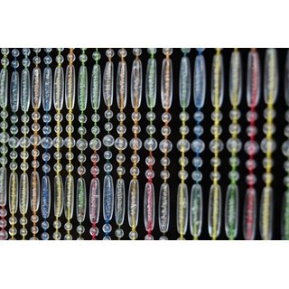 Türvorhang CASA FREJUS 6 Perlenvorhang bunt, La Tenda, Ösen, transparent, 100 x 230 cm, Perlen - Länge individuell kürzbar bunt 100 cm x 230 cm