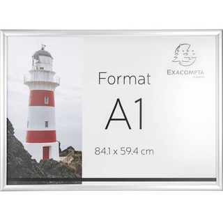 Exacompta 8194358D Wandplakatrahmen mit Rahmen aus Aluminium A1, Exacryl - Kristall