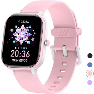 HENGTO Fitness Tracker für Kinder, IP68 wasserdichter Aktivitäts Tracker, Schrittzähler, Herzfrequenzmesser, 19 Sport Gesundheitsmodi, tolles Kindergeschenk für Teenager (Rosa)