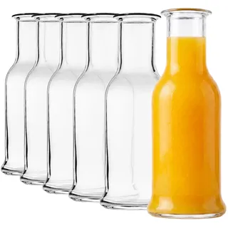 Oberglas Purity Glaskaraffe Wasserkaraffe 1 l, 6er-Set | Purity Glaskaraffen, Wasser-, Limonaden- & Weinkaraffen für Wasser, Limonade und Wein, stoßfest & spülmaschinengeeignet