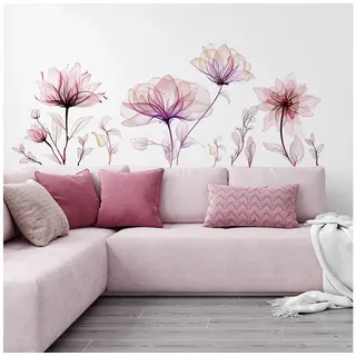MOPUEA Wandtattoo Dekorative Wandaufkleber, Blumen Fenster Wandsticker Pflanzen/Sterne (Wanddeko Modern für Kinderzimmer Schlafzimmer Wohnzimmer), 3D-Wandtattoo, Wandsticker, Wandtattoo