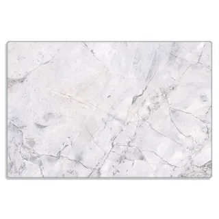 Wallario Frühstücksbrett Graue Marmor-Optik, (inkl. rutschfester Gummifüße 4mm, 1-St), 20x30cm weiß