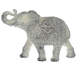 Puckator Figur thailändischer Elefant, geschnitzt, aus weißem Teig