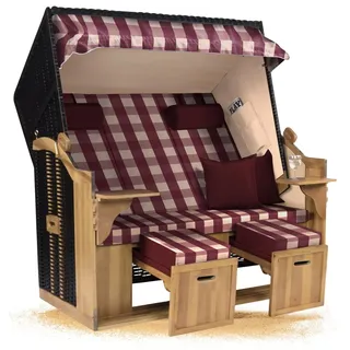 Strandkorb Hanse Ostsee XXL 2,5 Sitzer Volllieger schwarz 150cm breit, ideal für Garten, Terrasse und Balkon