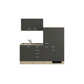 Flex-Well Singleküche »Morena«, mit E-Geräten, Gesamtbreite: 190 cm - grau