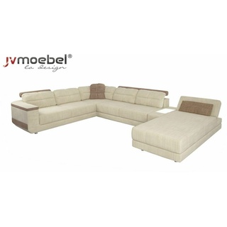 JVmoebel Ecksofa, Design Ecksofa U-Form Modern Sofa Wohnlandschaft Polster beige