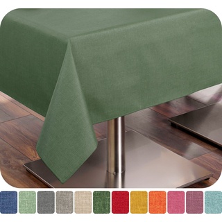 Beautex Tischdecke Tischdecke Tischläufer Leinen Struktur aus Baumwolle abwischbar (1-tlg) grün