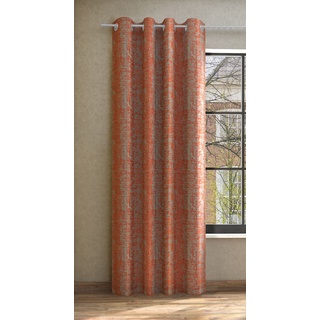 Vorhang NEUTEX FOR YOU "ALASKA Nach Maß" Gardinen Gr. 205 cm, Ösen, 144 cm, orange (orange, taupe) Ösen