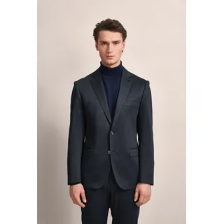 Anzugsakko BUGATTI, Herren, Gr. 50, blau (marine), 85% Polyester, 11% Viskose, 4% Elasthan, unifarben, normal, normaler Saum, Sakkos, mit Brusttasche