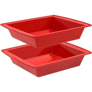 Famanu Browniebackform 20 cm, 2 Stück Silikonformen quadratisch - antihaftbeschichtet