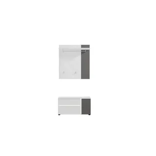 Garderoben-Set, 2-teilig , weiß , Maße (cm): B: 85 H: 190