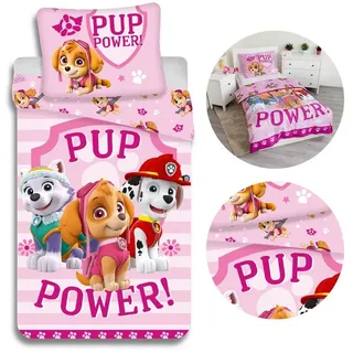 PAW PATROL Kinderbettwäsche Paw Patrol Skye Bettwäsche, Reißverschluss, aus Baumwolle 140x200 cm rosa