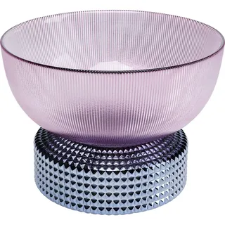 Kare Design Vase Marvelous Duo, Blau/Rot, 28cm Durchmesser, Handgefertigt, Glasvase mit Strukturmix, Schale für Obst, Unikat, Glas