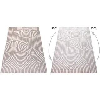 Teppich ANDAS "»Fadel«" Teppiche Gr. B/L: 200 cm x 300 cm, 9 mm, 1 St., beige (sand) Esszimmerteppiche 3D-Effekt, softer Kurzflor, pflegeleicht, leichter Glanz, Scandi-Look Bestseller