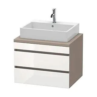 Duravit DuraStyle 70 x 54,8 cm, weiß hochglanz/basalt matt, für Konsole, 2 Schubkästen