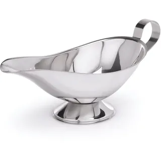 12x Sauciere auf Fuß, 500 ml, Chromnickelstahl, silber