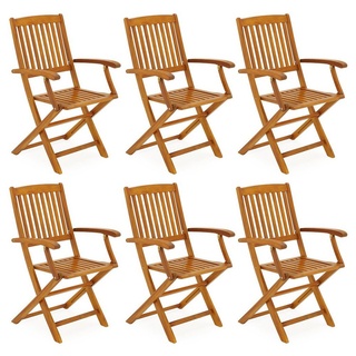CASARIA Gartenstuhl Boston 6er-Set Akazienholz klappbar