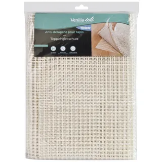 Venilia Teppichgleitschutz Venigrip Antirutschmatte für Teppich Bodenschoner Teppichunterlage rutschfest zuschneidbar, PVC-Polyester, Weiß, 60 x 120 cm, 54168