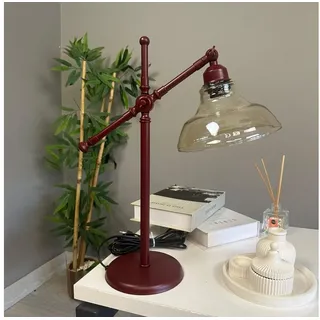 Bamyum Nachttischlampe Vishi Modern Glas Tischleute mit Kabel, ohne Leuchtmittel rot