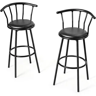 Costway Barhocker 2er Set 72 x 76 cm Schwarz