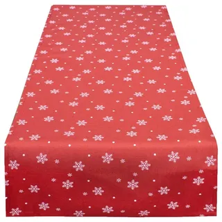 Delindo Lifestyle Tischdecke, Tischläufer, Weihnachten Sterne Allover (1-tlg) rot rechteckig | 40 cm x 140 cm