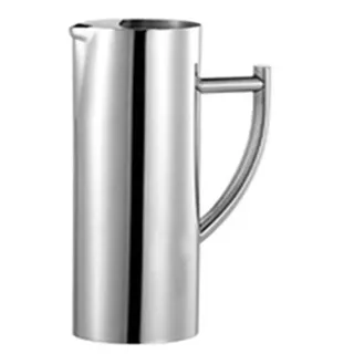 Wasserkrug Krug Edelstahl, Mit Ice Guard, Karaffe Teekanne Zum Servieren Von Wasser, Saft, Eistee Und Anderen Kalten Getränken (Silber A,1L)