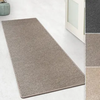 Floordirekt Teppichläufer Kalkutta - Sisaloptik - Tiger-Eye-Design - Teppich Läufer Wohnteppich Flurläufer Küchenläufer (Taupe, 100 x 300 cm)