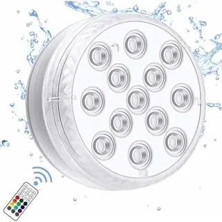 (1x) Unterwasser-led-leuchte Mit Starkem Magneten, Funkfernbedienung, 13x Ip68 Wasserdichte Unterwasser-led-leuchten, Batteriebetriebene Poolbeleuchtung Für Badewannen, Duschen, Bäder