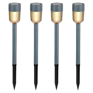 Grundig Solarleuchte Edelstahl 34,5 cm 4er Set Schwarz