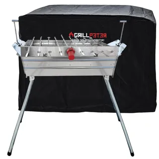 Mangal Ararat Edelstahl 2mm Schaschlikgrill 9er Drehspieß Haube Motor